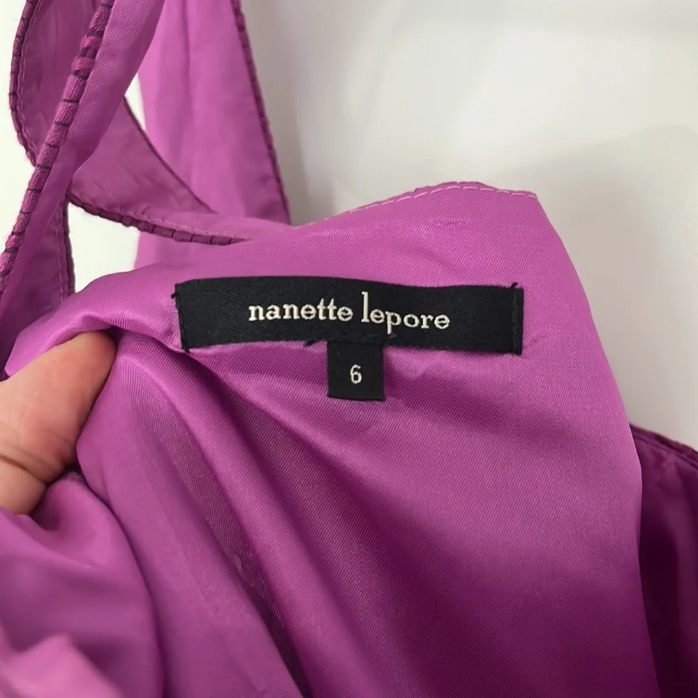 Nanette Lepore Size 6 Purple Halter A-Line Sun Dress with Pockets - Picture 7 of 14